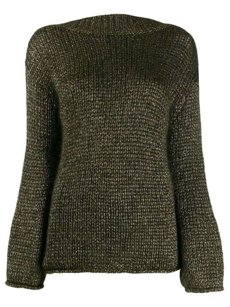 Forte Forte metallic-thread relaxed-fit jumper - Green