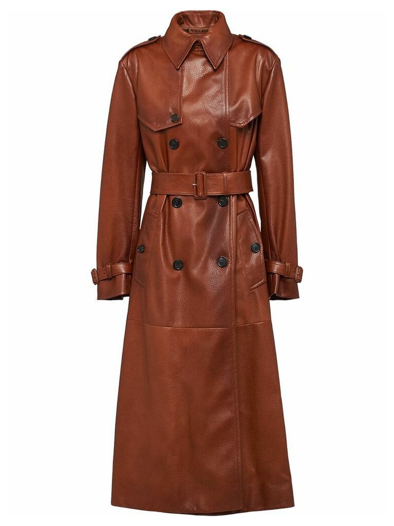 Prada Nappa leather trench coat - Brown