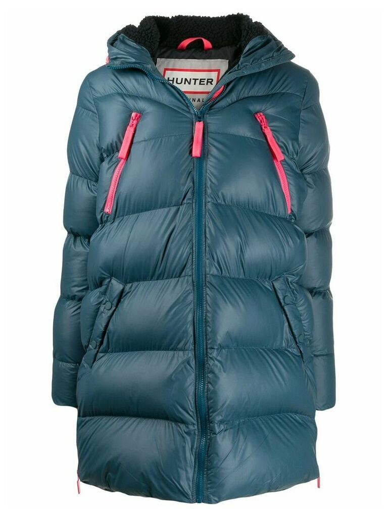 Hunter hooded quilted coat - Blue