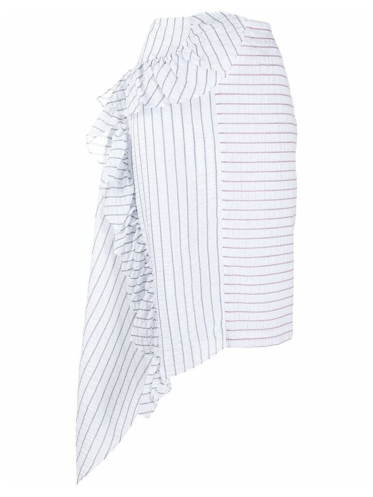 Jourden Lolita striped bias skirt - White