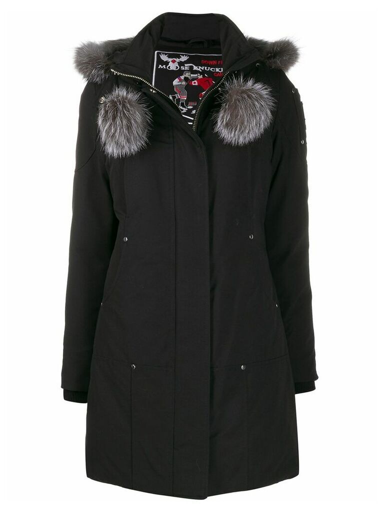 Moose Knuckles hooded parka coat - Black