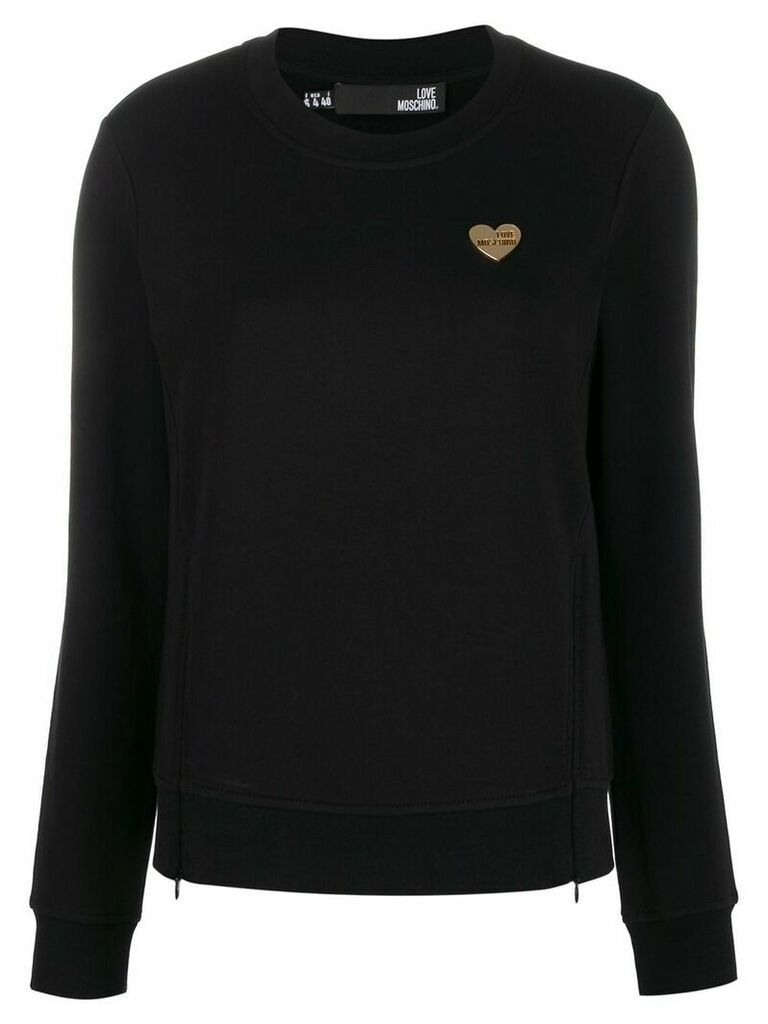 Love Moschino logo plaque sweatshirt - Black