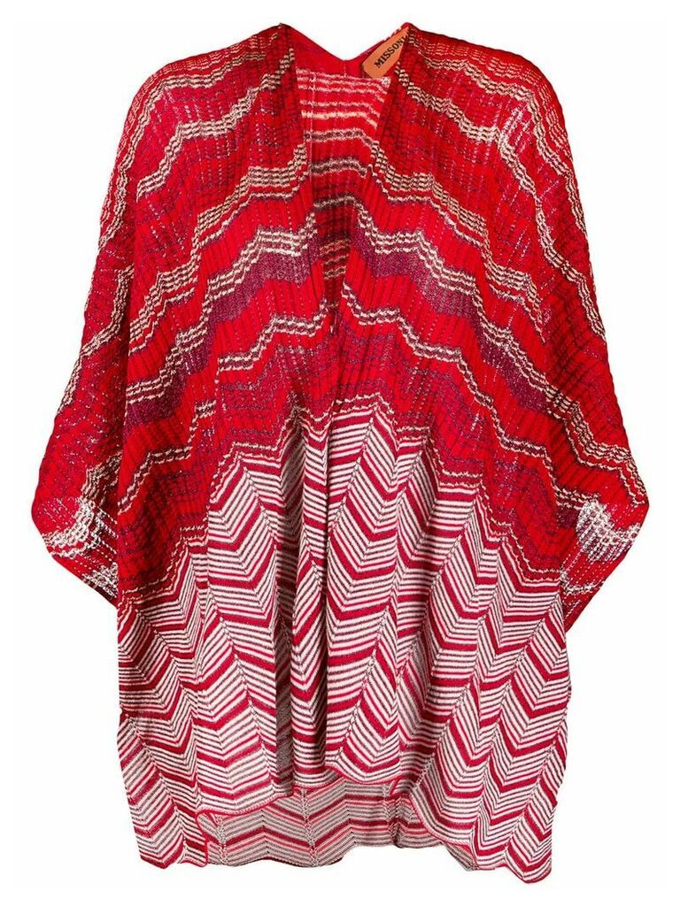 Missoni chevron-patterned loose-fit cardigan - Red
