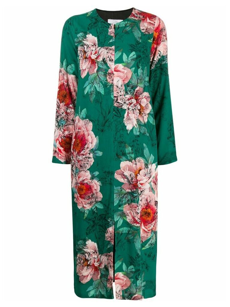 SO ALLURE floral long-sleeve dress - Green