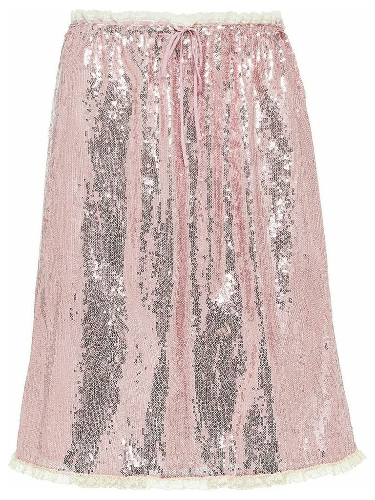 Miu Miu sequinned A-line skirt - Pink