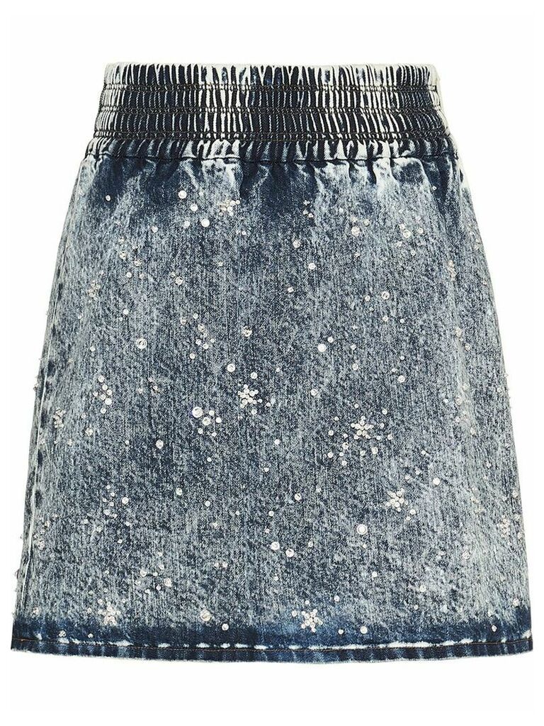 Miu Miu Marbleized denim skirt - Blue