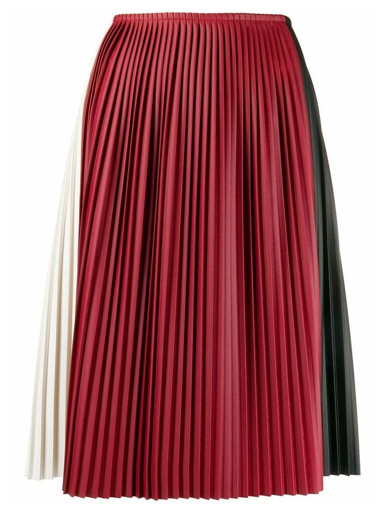 Plan C colour-block pleated skirt - Red