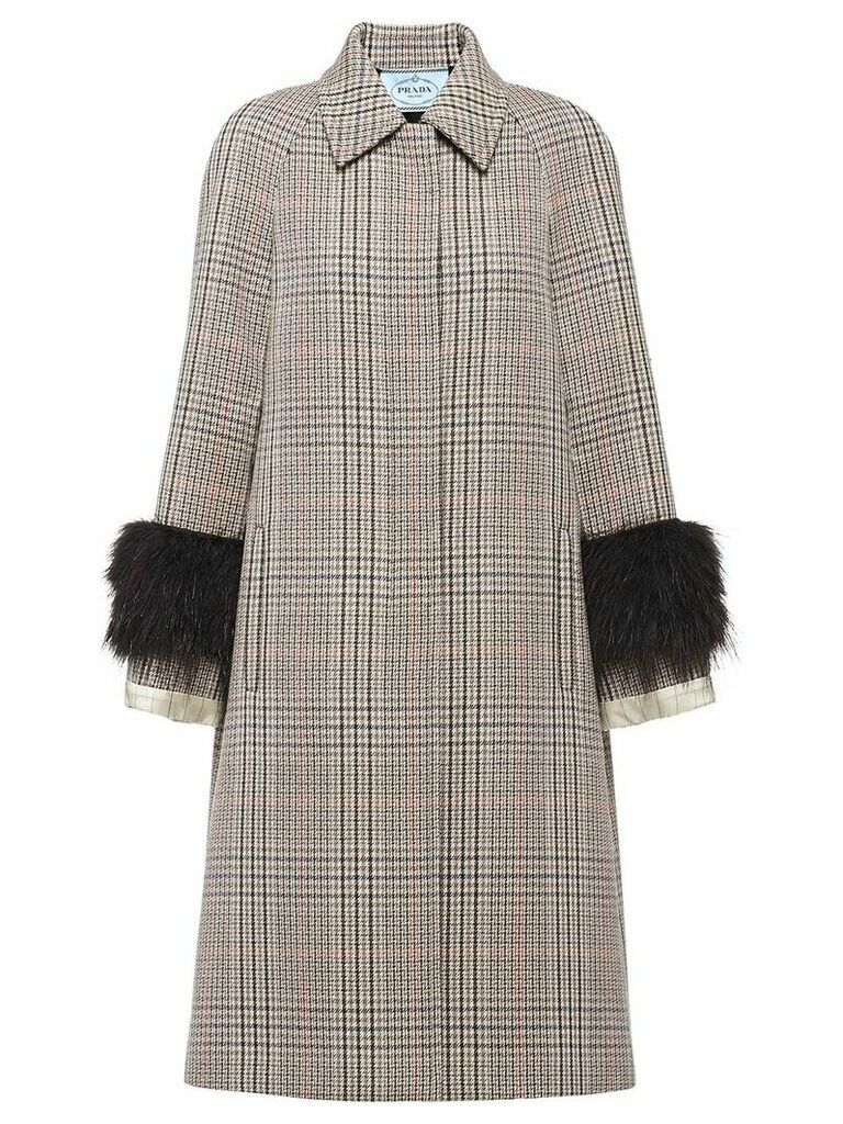 Prada Prince of Wales checked coat - NEUTRALS