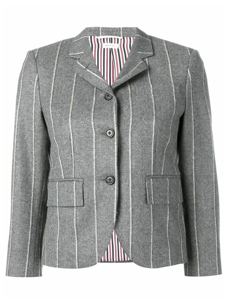 Thom Browne Shadow Stripe Flannel Sport Coat - Grey
