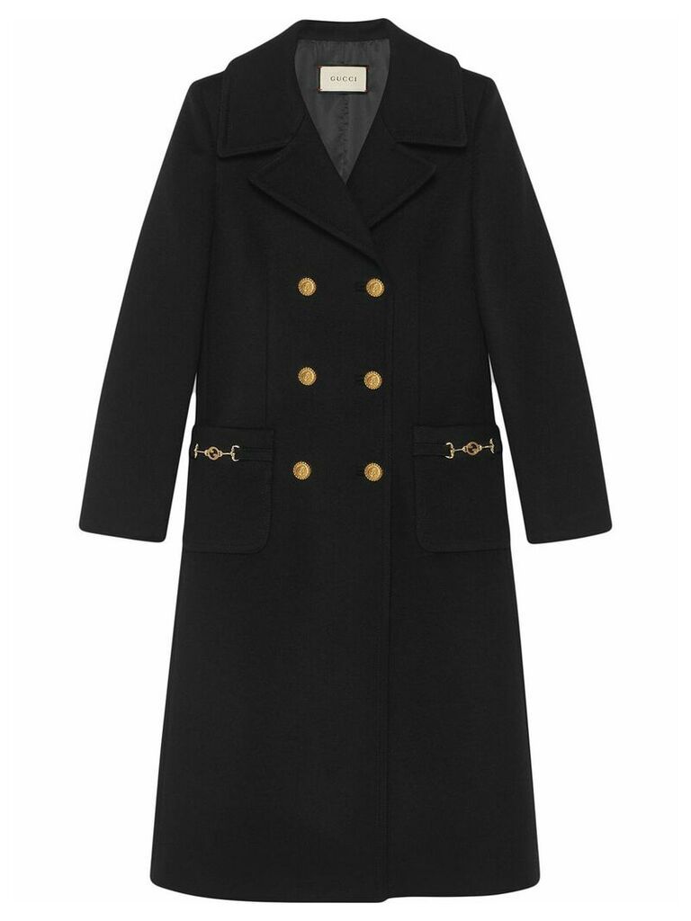 Gucci double-breasted mid-length coat - Black