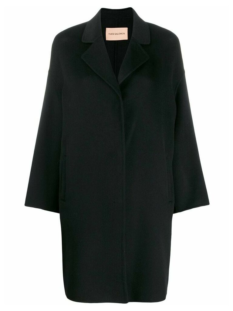 Yves Salomon cashmere egg-shape coat - Black