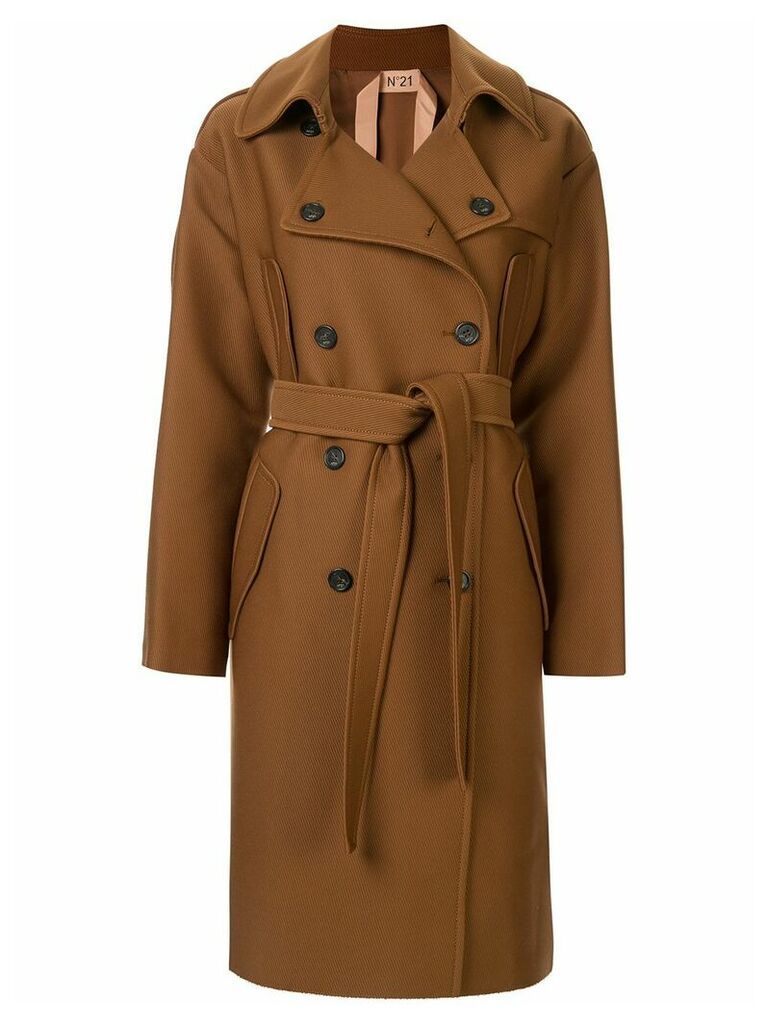 Nº21 oversized double-breasted trench coat - Brown