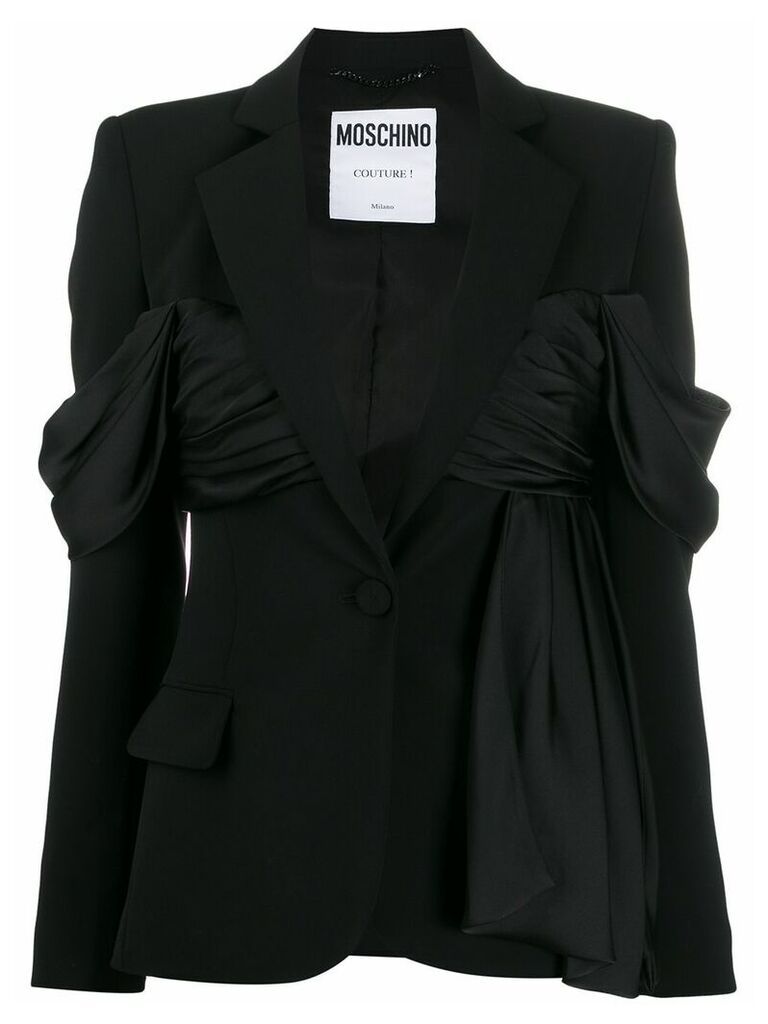Moschino ruffle-detail blazer jacket - Black