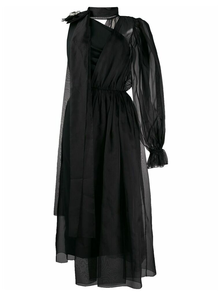 Dolce & Gabbana crystal embellished asymmetric dress - Black