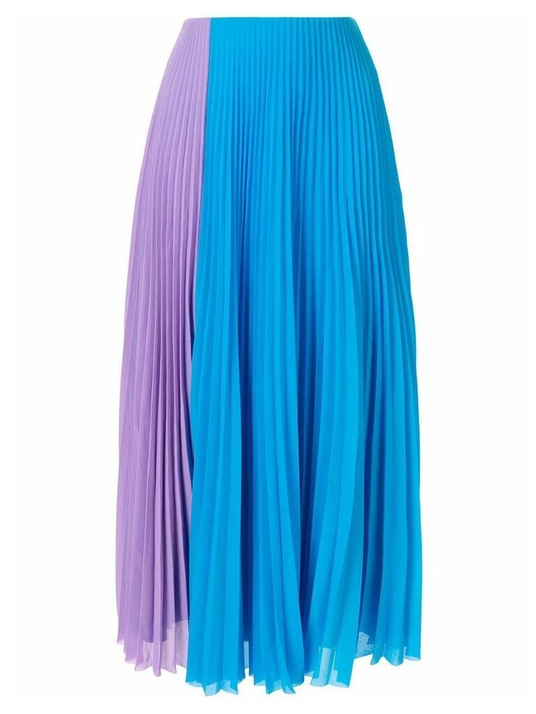 Solace London colour block pleated skirt - Blue