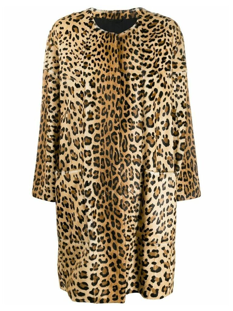 Simonetta Ravizza Wendy leopard print coat - NEUTRALS