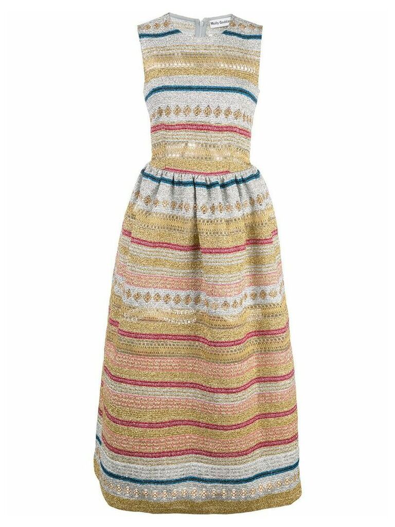 Molly Goddard striped midi dress - SILVER