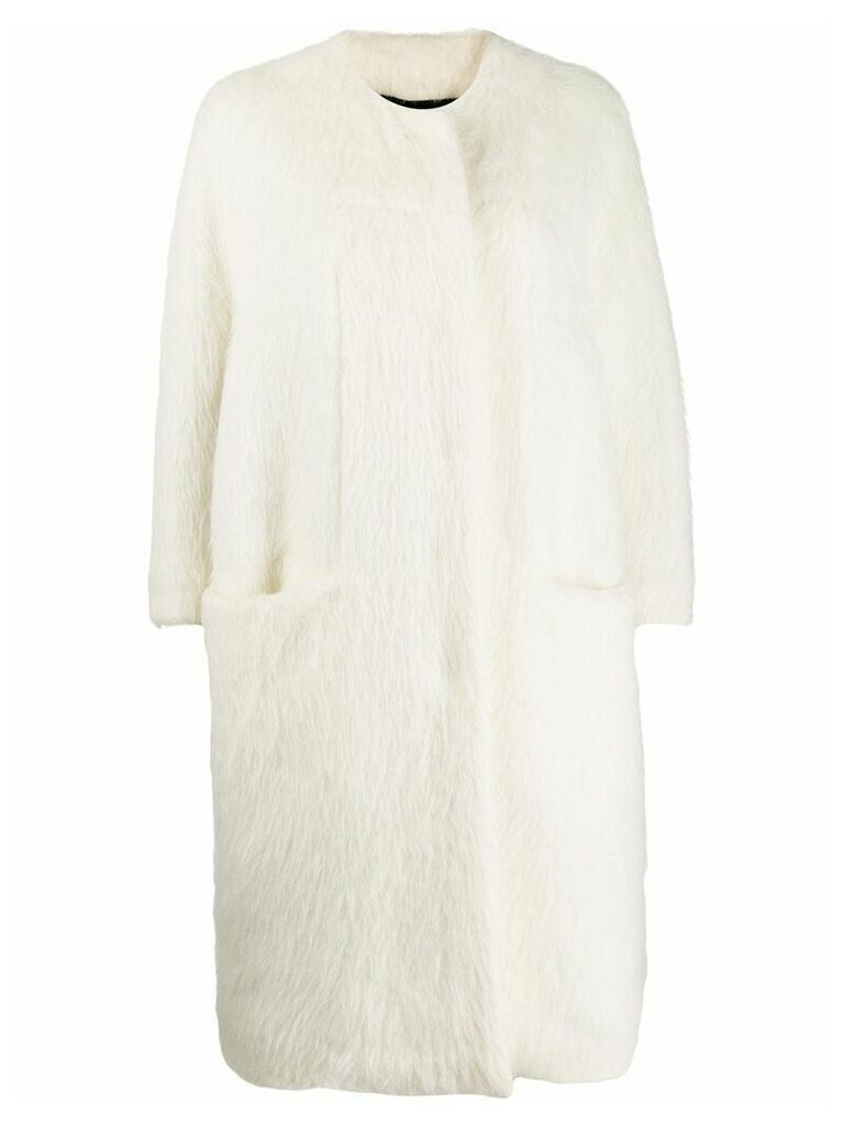Gianluca Capannolo shearling single-breasted coat - White