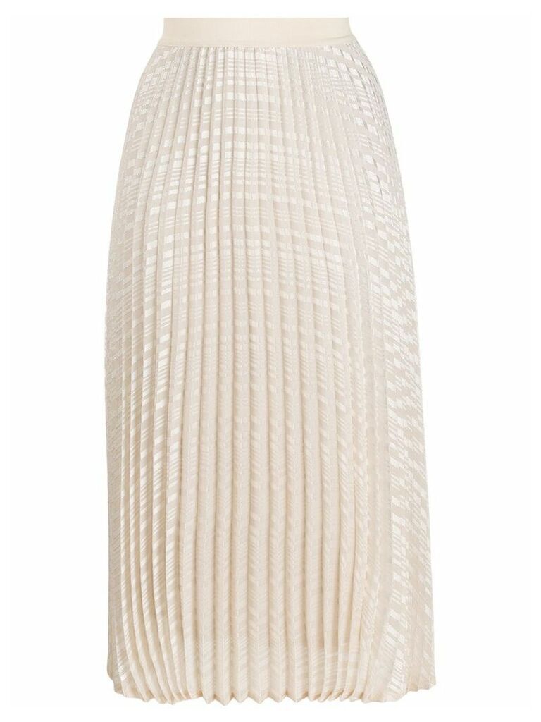 Semicouture printed pleated midi skirt - NEUTRALS