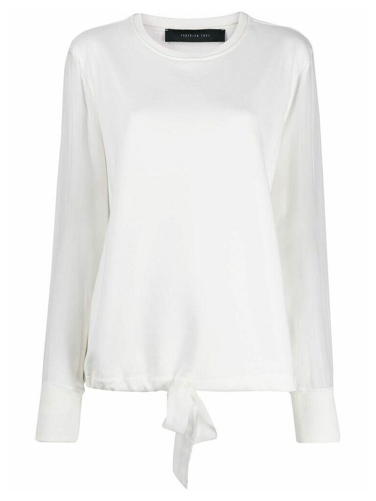 Federica Tosi sheer sleeved sweatshirt - White