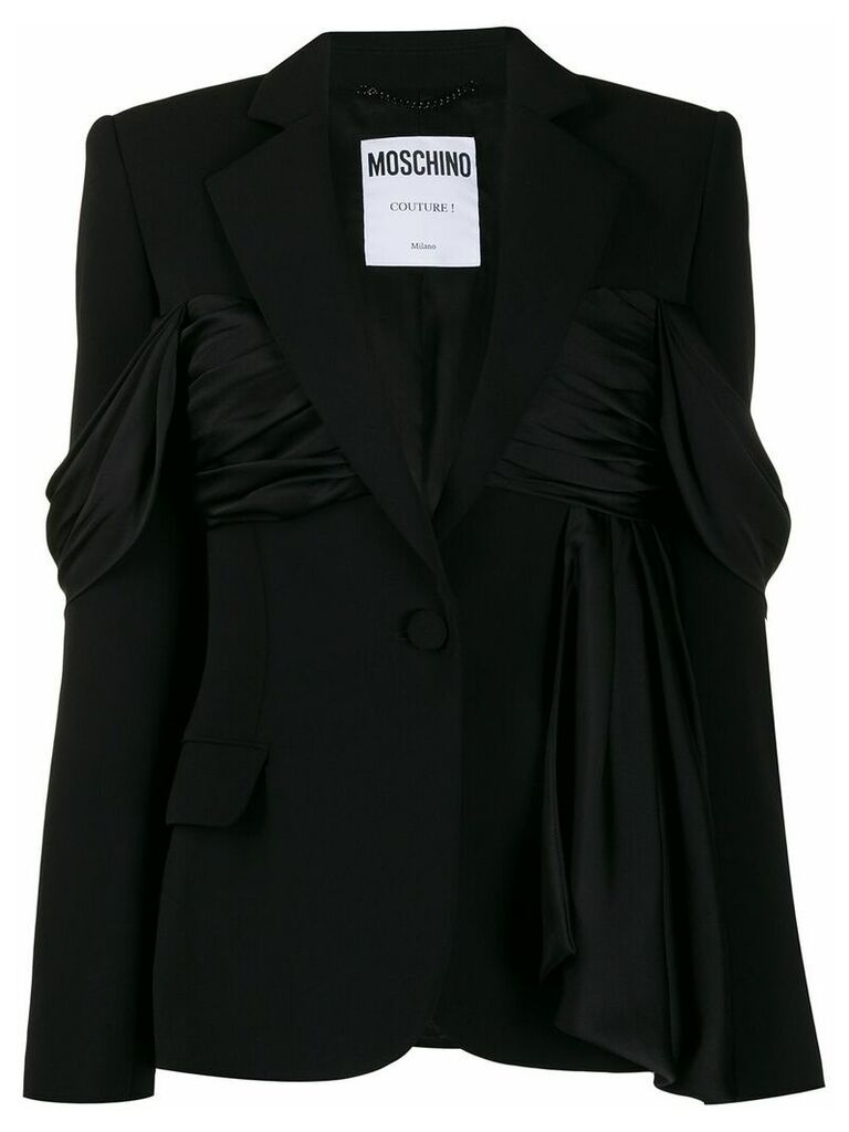 Moschino ruched drape blazer - Black