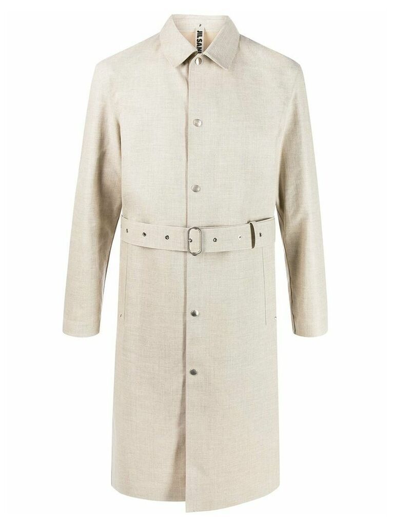 Jil Sander pointed collar trench coat - NEUTRALS