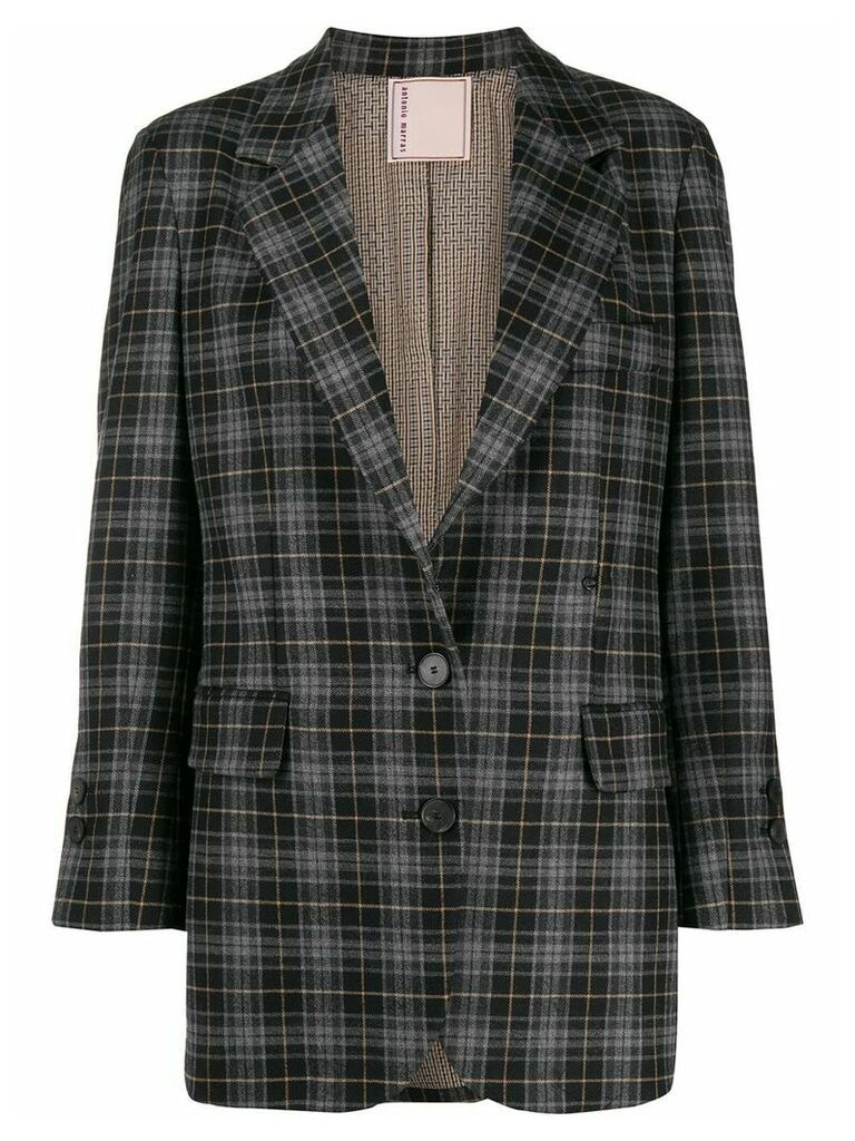 Antonio Marras check-print fitted blazer - Grey