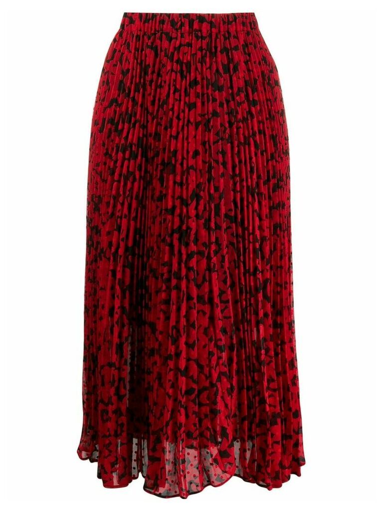 Michael Michael Kors floral print pleated midi skirt - Red