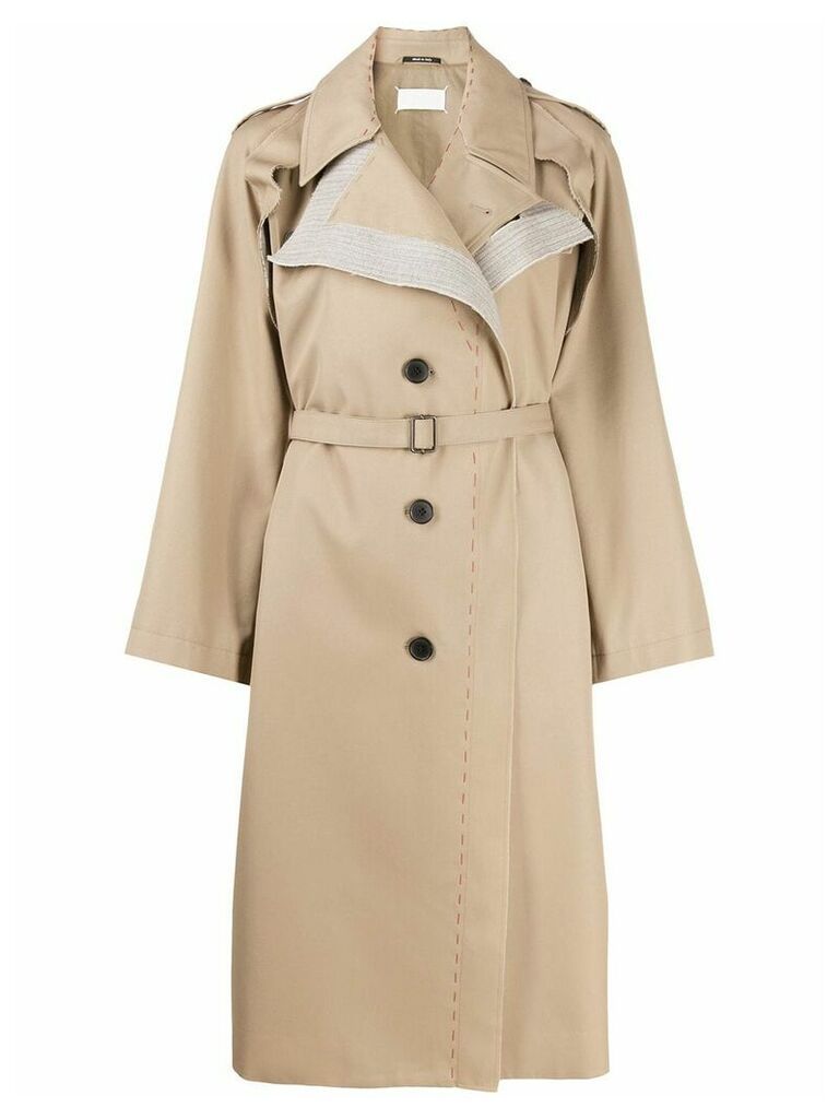 Maison Margiela deconstructed single-breasted trench coat - Neutrals