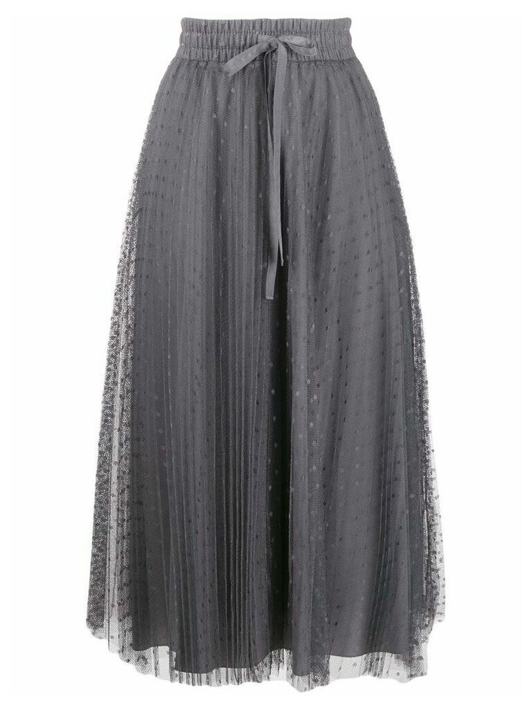 RedValentino point d'esprit tulle pleated skirt - Grey