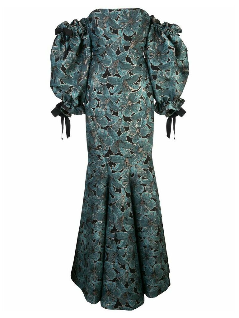 Zac Zac Posen floral print gown - Blue
