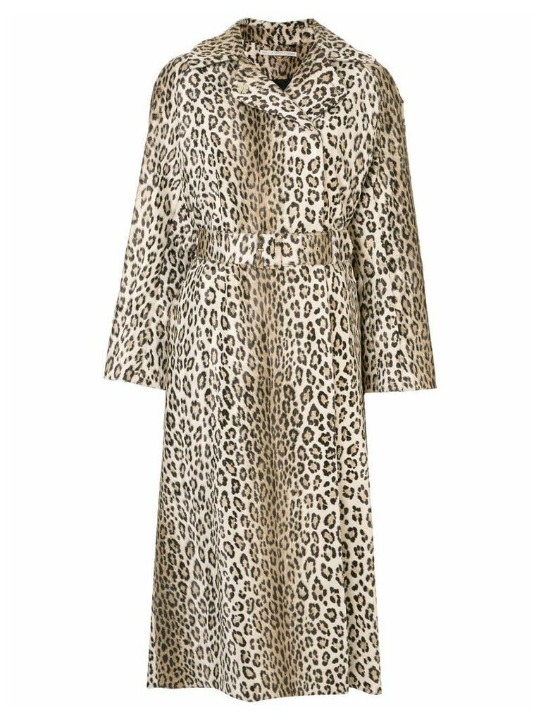 Emilia Wickstead leopard print belted waist coat - Brown