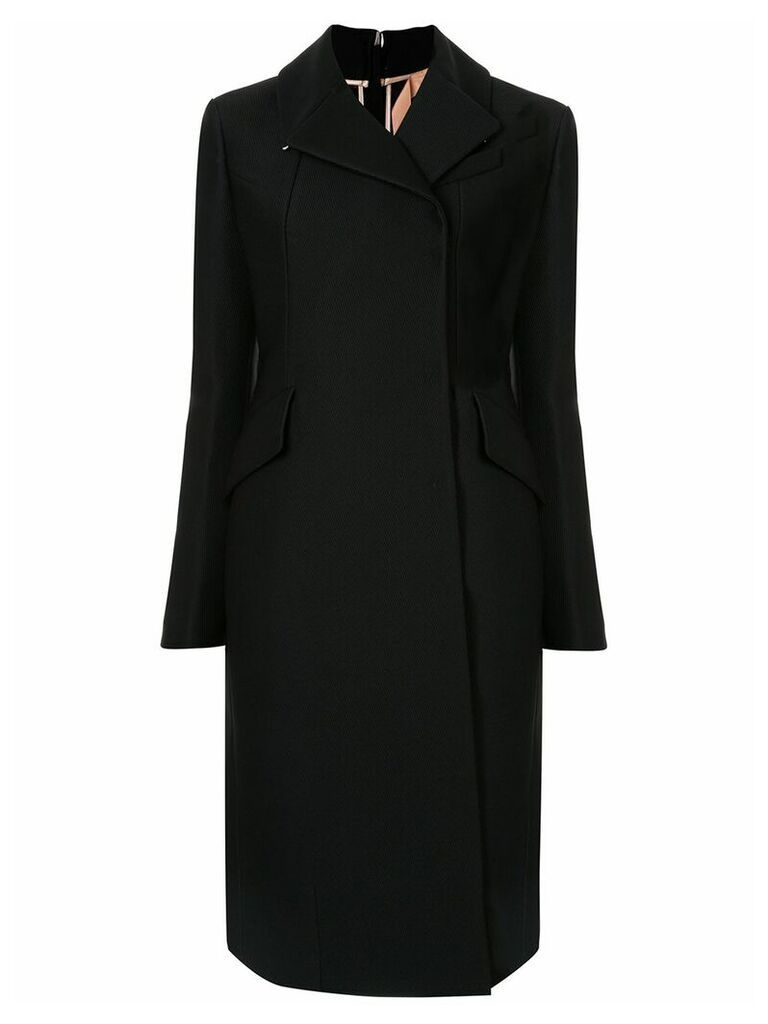 Nº21 zipped-detail single-breasted midi coat - Black