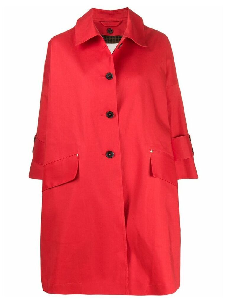 Mackintosh Humbie short overcoat - Red