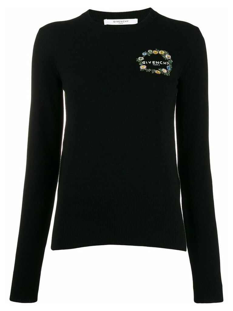 Givenchy logo-embroidered knit top - Black