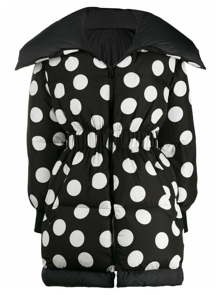 Dolce & Gabbana oversized polka dot print coat - Black
