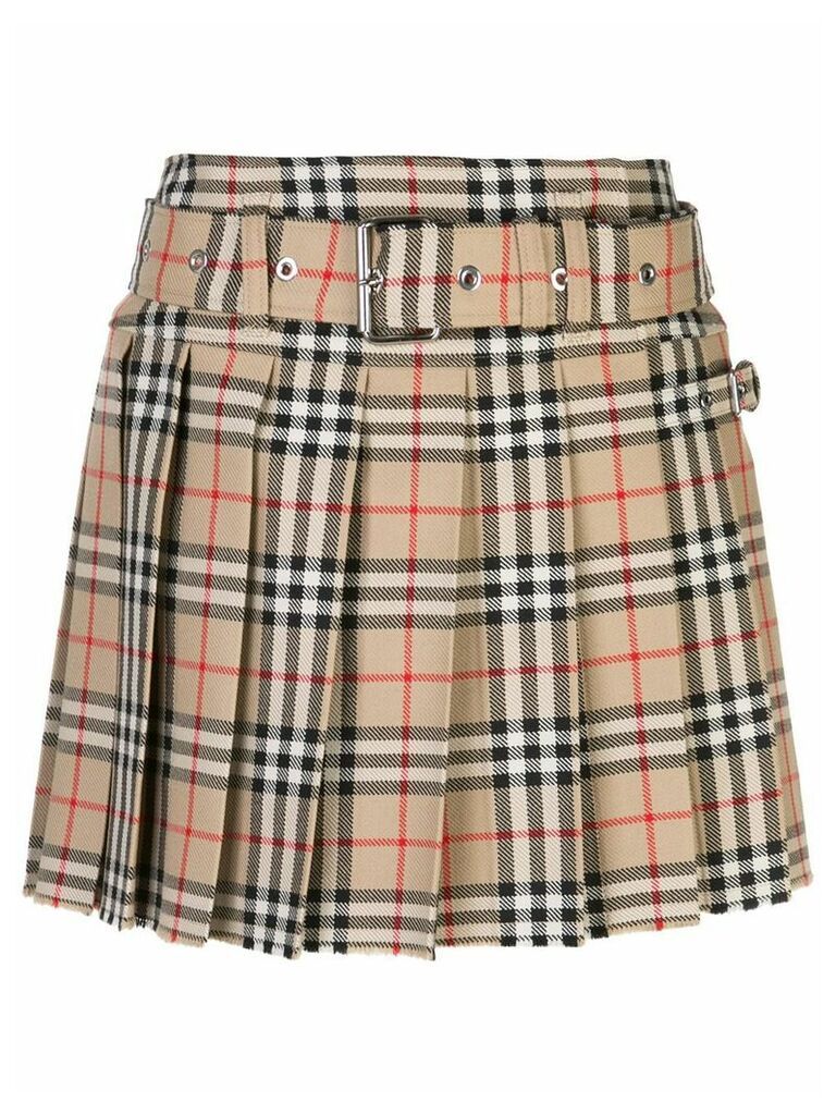 Burberry Archive Vintage print pleated skirt - Neutrals