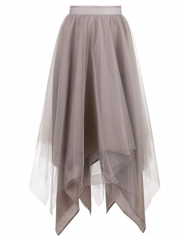 Marc Le Bihan asymmetric hem silk skirt - Grey