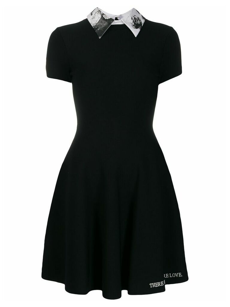 Valentino graphic collar dress - Black