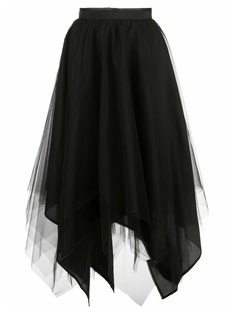 Marc Le Bihan asymmetric hem silk skirt - Black