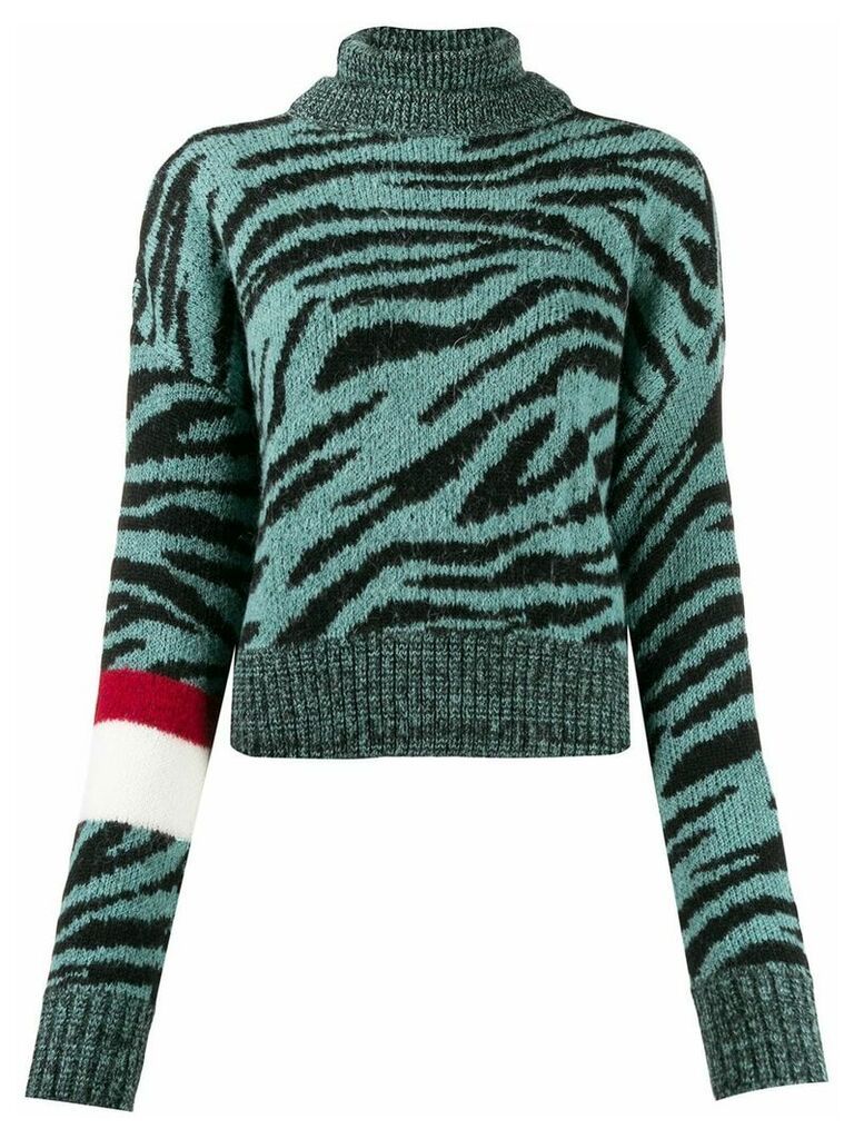 Brognano tiger-pattern rollneck knit jumper - Green