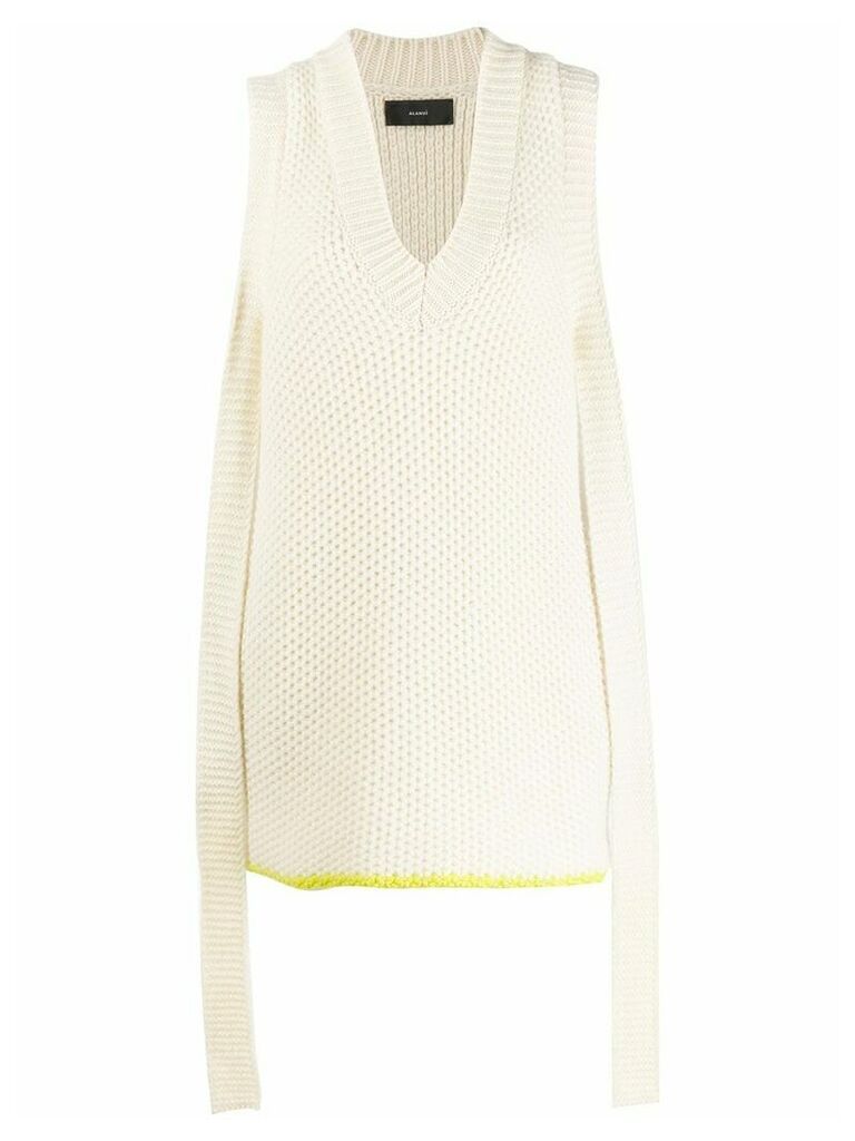 Alanui sleeveless cashmere knitted top - White