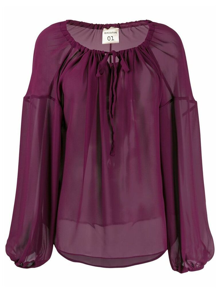 Semicouture oversized long-sleeve blouse - PURPLE
