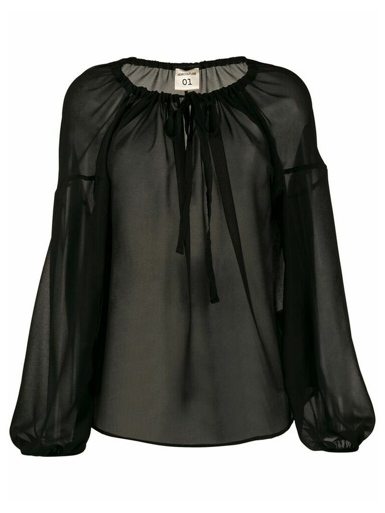 Semicouture oversized long-sleeve blouse - Black