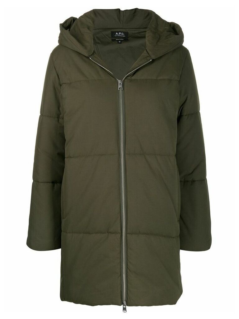 A.P.C. oversized hooded coat - Green