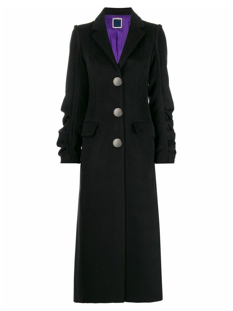 Marco Rambaldi ruched sleeve fitted coat - Black