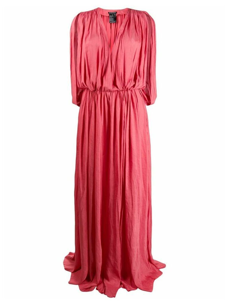 Ann Demeulemeester flared pleated maxi dress - PINK
