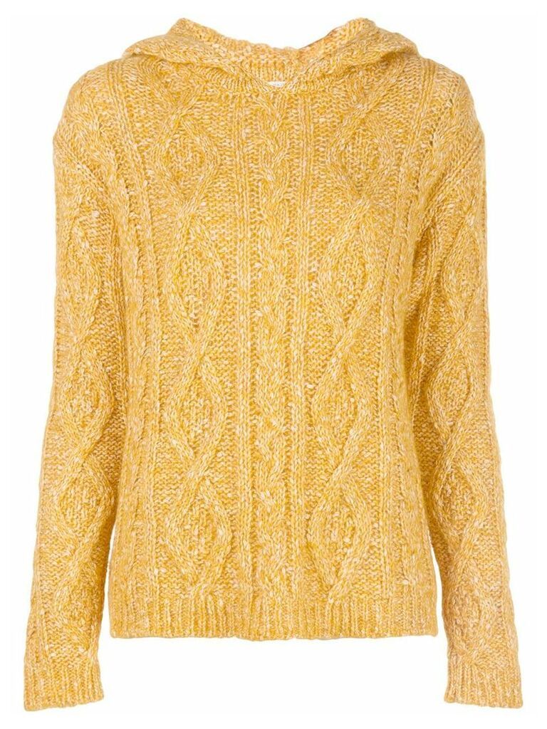 Majestic Filatures cable-knit hooded top - Yellow