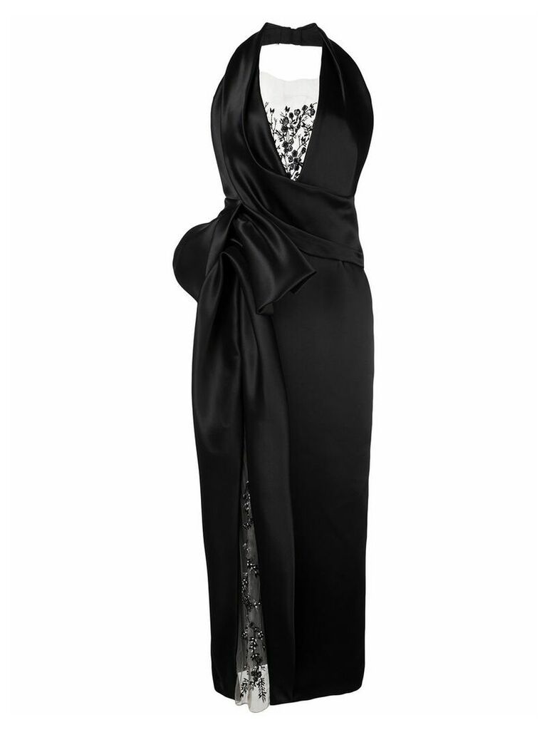 Marchesa halter neck gown - Black