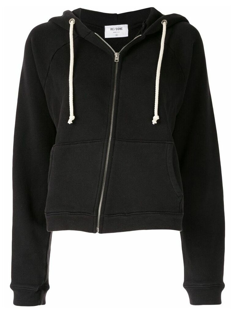 RE/DONE asymmetric zipped hoodie - Black